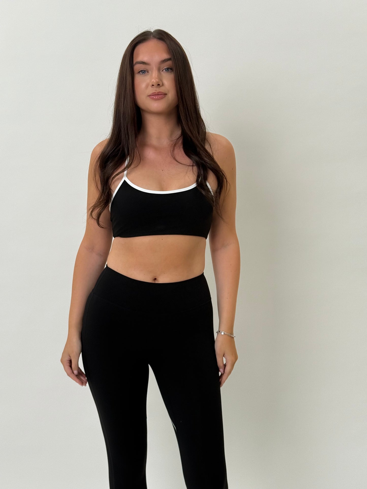Black and white contrast sports bra