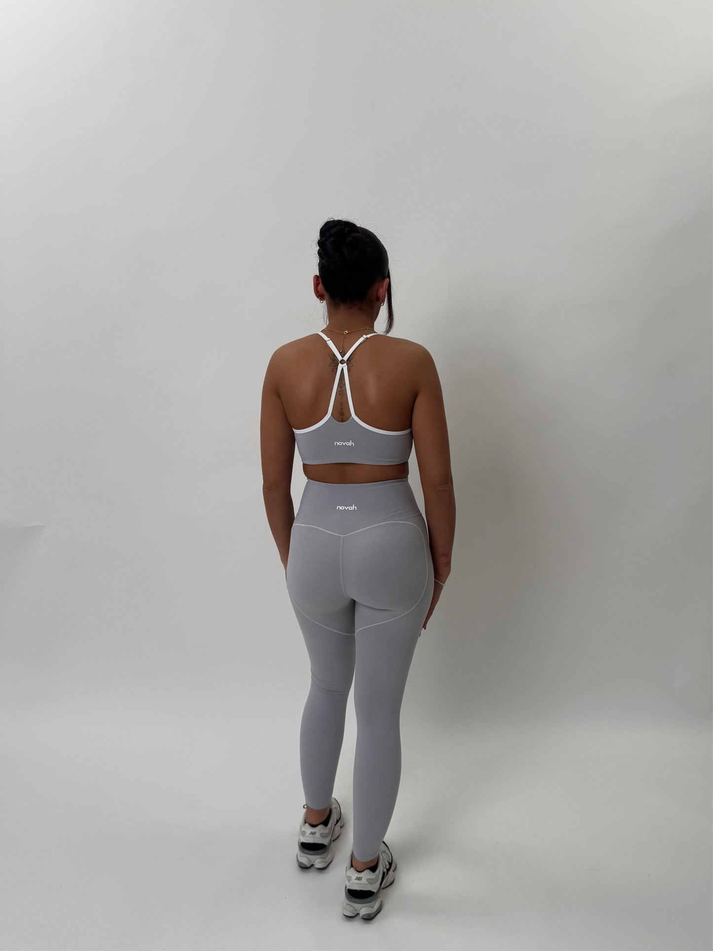 Grey and white contrast leggings