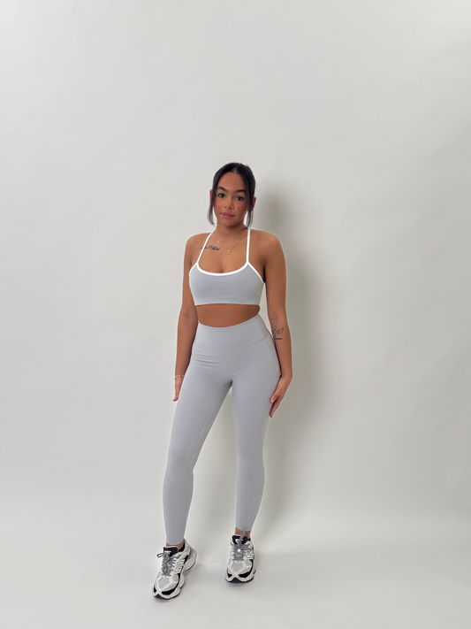 Grey and white contrast leggings