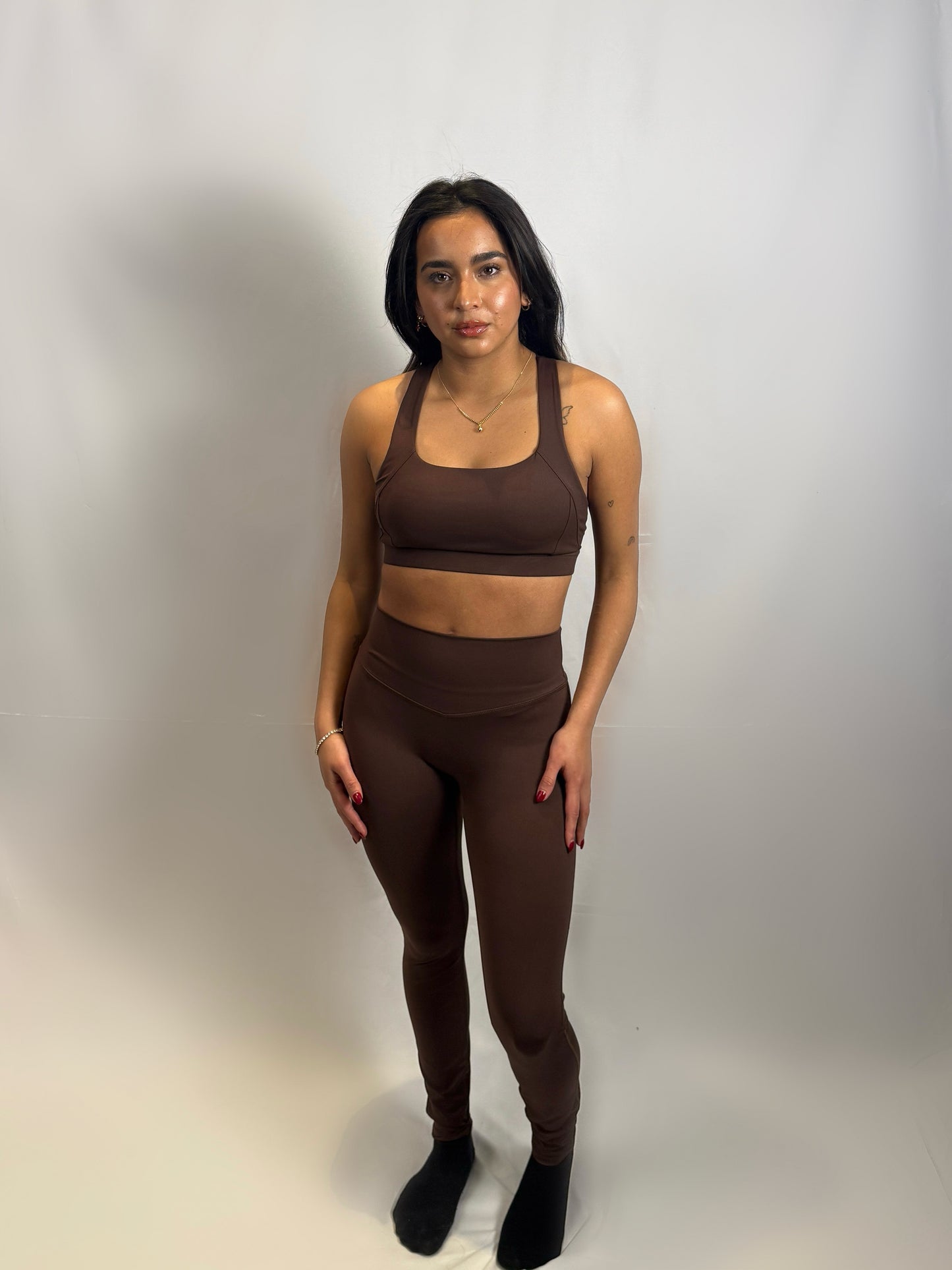 ‘CHOCOLATE’ sports bra