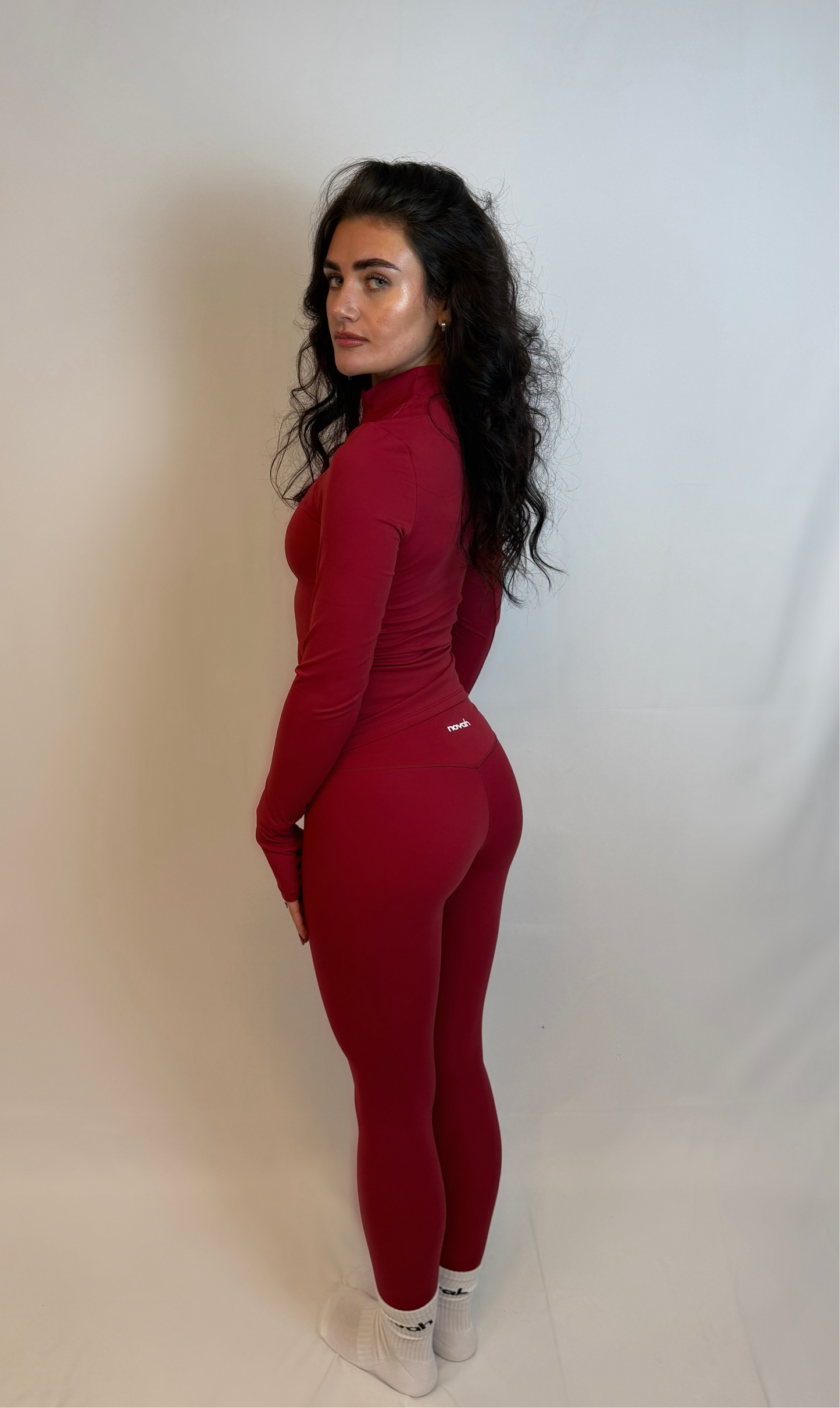 ‘CHERRY RED’ half zip set