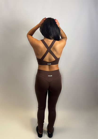 ‘CHOCOLATE’ sports bra